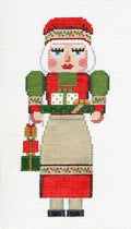 Nutcracker ~ Mrs. Claus Nutcracker with Gifts Galore handpainted 18 Mesh Needlepoint Ornament by Susan Roberts