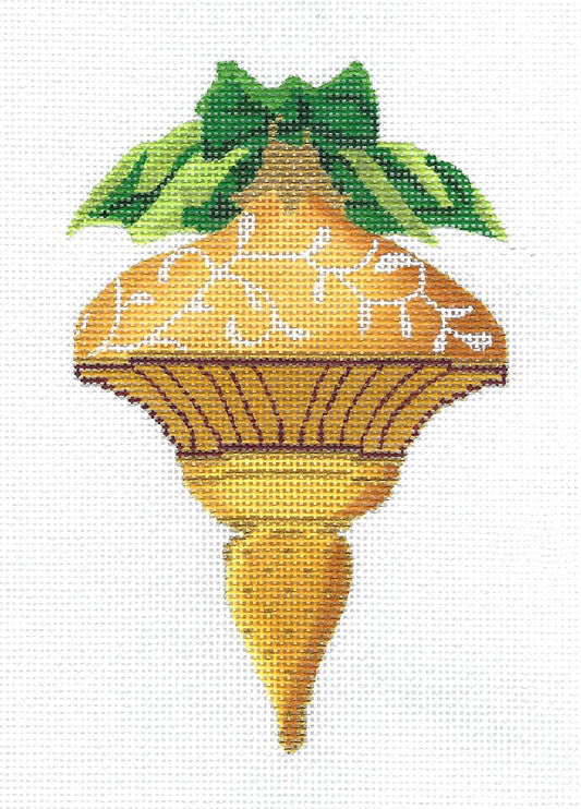 Kelly Clark Canvas SET ~ Golden Topaz Ornament & STITCH GUIDE SET handpainted Needlepoint Canvas by Kelly Clark