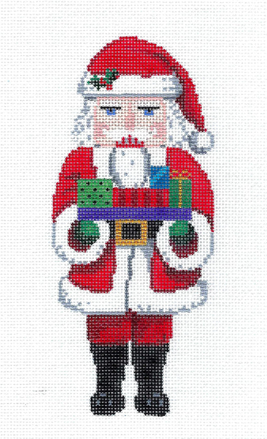 Santa ~ Santa Nutcracker with Gifts 18 Mesh handpainted Needlepoint Canvas by Susan Roberts
