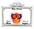 Magnet ~ Colorful Happy OWL Needle Magnet Glass Needle Holder by Raymond Crawford