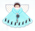 Angel ~ Penguin Parade Angel w/ Charms 18 Mesh Ornament handpainted Needlepoint Canvas by Painted Pony
