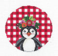 PENGUIN ~ Patrick the Christmas Penguin Ornament handpainted 18mesh Needlepoint Ornament Canvas by Kelly Clark