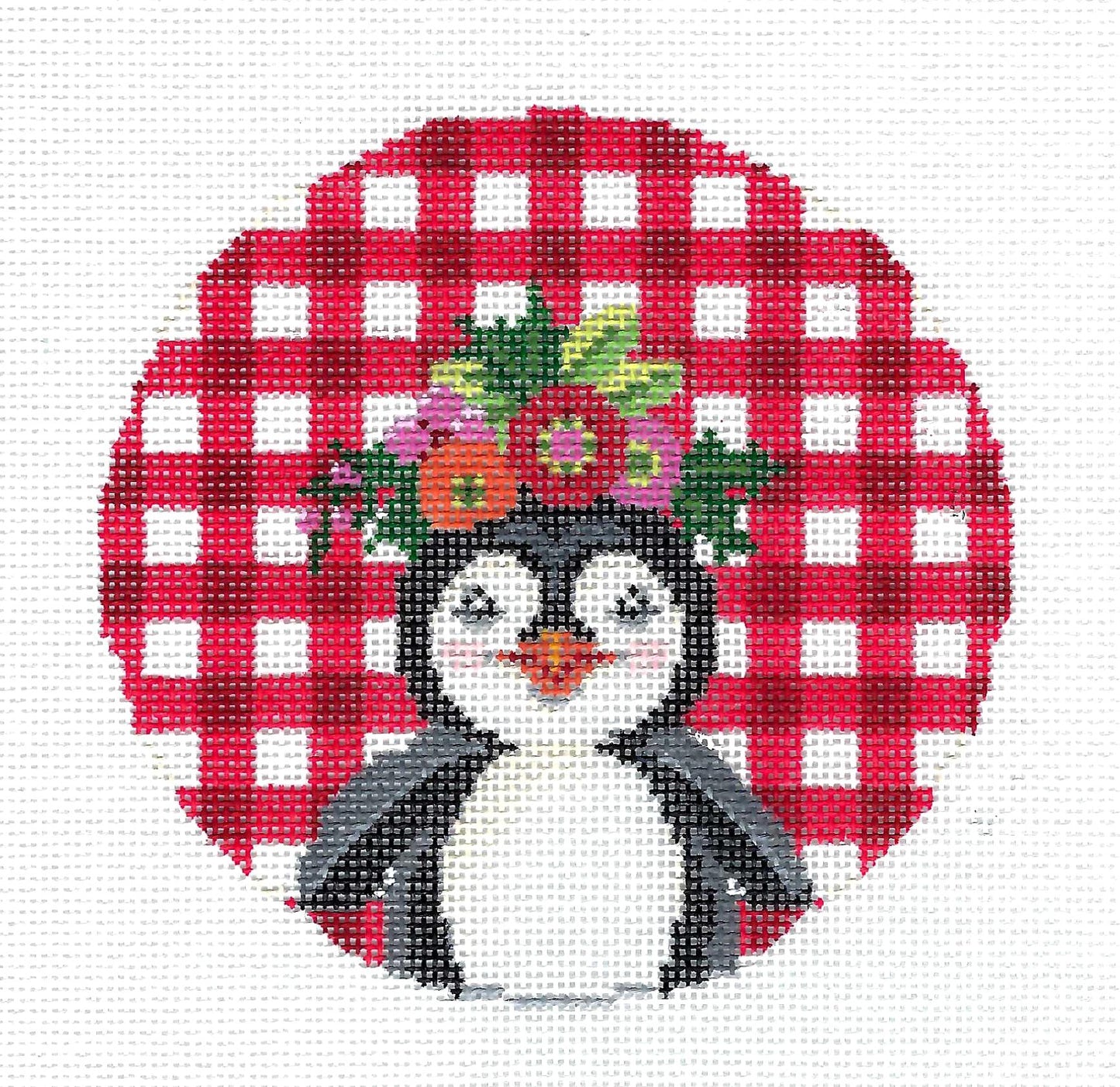 PENGUIN ~ Patrick the Christmas Penguin Ornament handpainted 18mesh Needlepoint Ornament Canvas by Kelly Clark