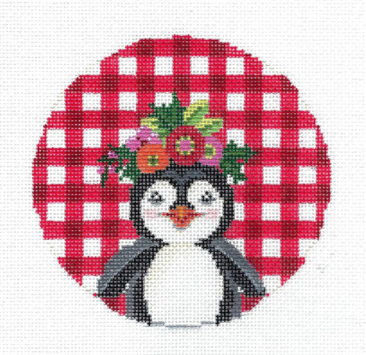 PENGUIN ~ Patrick the Christmas Penguin Ornament handpainted 18mesh Needlepoint Ornament Canvas by Kelly Clark