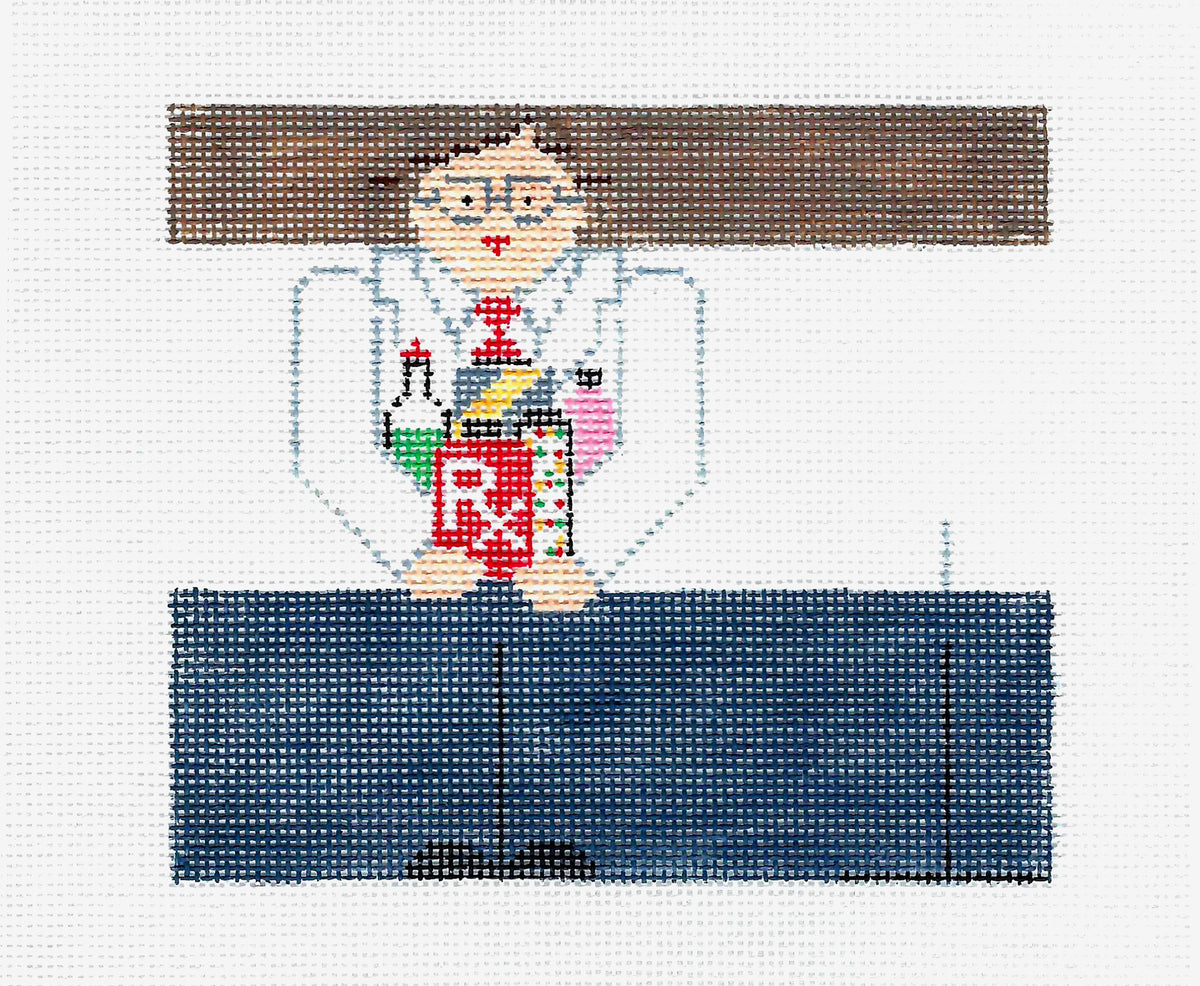 Canvas ~ " Pharmacist "  Roll -Up Ornament handpainted 18 Mesh Needlepoint Canvas by Kathy Schenkel