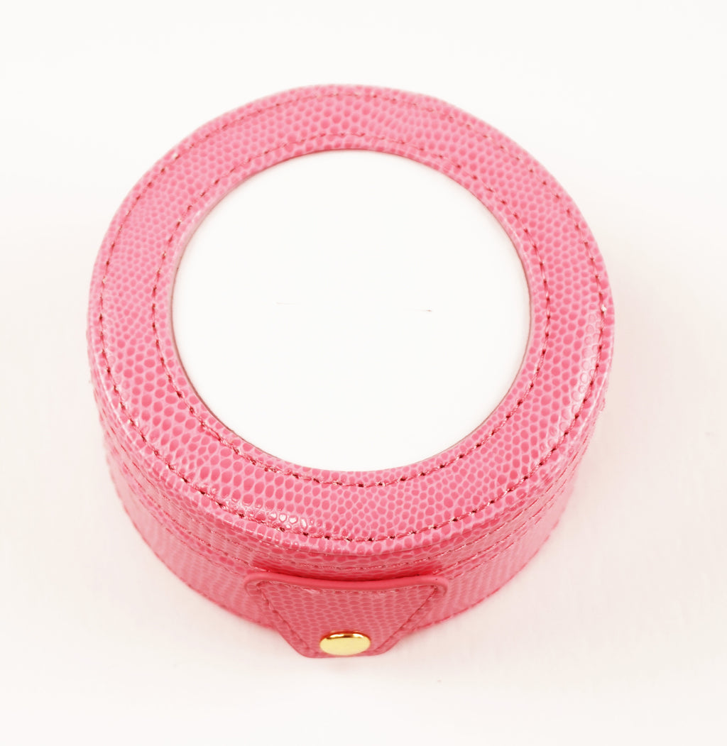 Accessory ~ Bright Pink Textured Leather Gift Box Snap Case for a handpainted Needlepoint Canvas by LEE