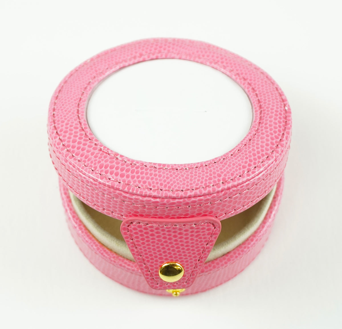 Accessory ~ Bright Pink Textured Leather Gift Box Snap Case for a handpainted Needlepoint Canvas by LEE