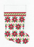 Christmas ~ Poinsettia Mini Stocking 18 Mesh Needlepoint Ornament Canvas by Susan Roberts