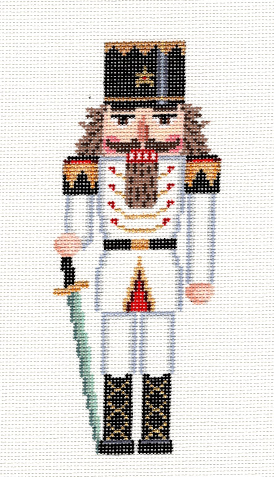 Canvas ~ POLICEMAN Nutcracker with Sword handpainted 18 Mesh Needlepoint Ornament Canvas by Susan Roberts