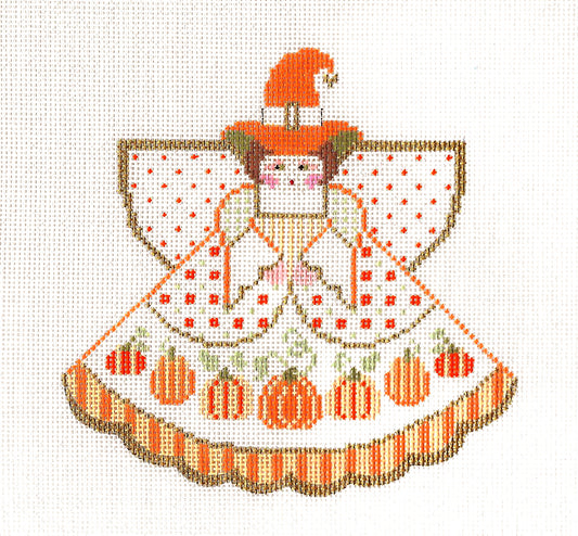 Angel ~ Pumpkin Patch Angel & Charms handpainted 18 Mesh Needlepoint Canvas by Painted Pony