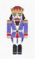 Nutcracker ~ Purple Nutcracker King Mini 4" Tall Ornament handpainted Needlepoint Canvas by Susan Roberts