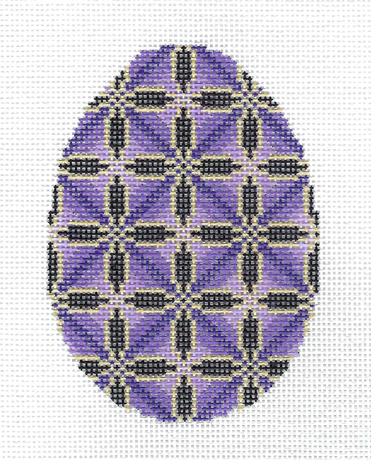 Egg ~ Royal Purple Jeweled Egg Ornament handpainted 18 Mesh Needlepoint Canvas by Susan Roberts