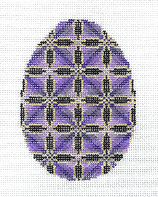 Egg ~ Royal Purple Jeweled Egg Ornament handpainted 18 Mesh Needlepoint Canvas by Susan Roberts