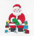 Christmas ~ Santa Claus with Golf Gifts Handpainted 18 Mesh Needlepoint Ornament by Susan Roberts