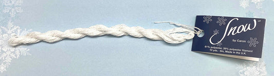 Stitching Fiber ~ SNOW Crystal White Stitching Fiber #30 10 Yard Skein Needlepoint Thread by Caron