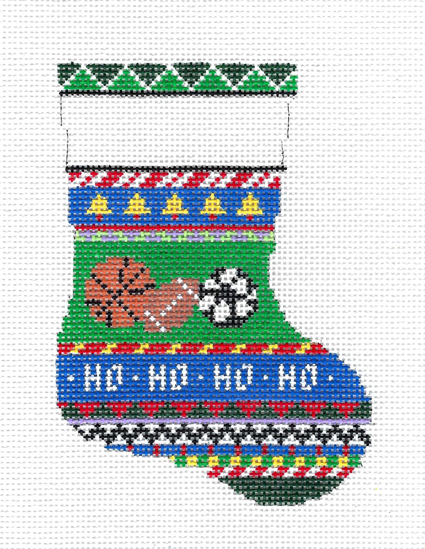 All Sports ~ SPORTS Christmas Mini Stocking Design 13 Mesh handpainted Needlepoint Ornament Canvas by Susan Roberts