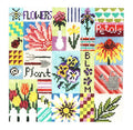Summer Flowers Quilt  7.25" Square handpainted 13 mesh Needlepoint Canvas by Needle Crossings