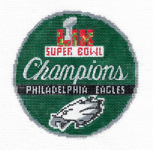 Sports ~ PHILADELPHIA EAGLES ~  2025 SUPER BOWL CHAMPIONS ~ Football Sports Needlepoint Canvas by KYPOD