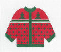 Sweater ~ CHRISTMAS KNITTED CARDIGAN SWEATER  with TREES on 13 Mesh handpainted Needlepoint Canvas  by Silver Needle