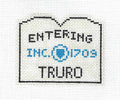 Travel Sign ~ TRURO, CAPE COD, MASS.  SIGN handpainted Needlepoint Canvas by Silver Needle