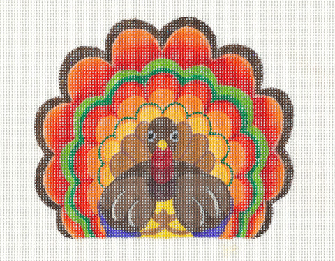 Thanksgiving ~ Larry the Turkey handpainted Needlepoint Canvas by Raymond Crawford