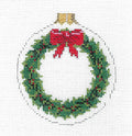 Christmas Wreath Ornament to Personalize 18 Mesh handpainted Needlepoint Canvas by Susan Roberts