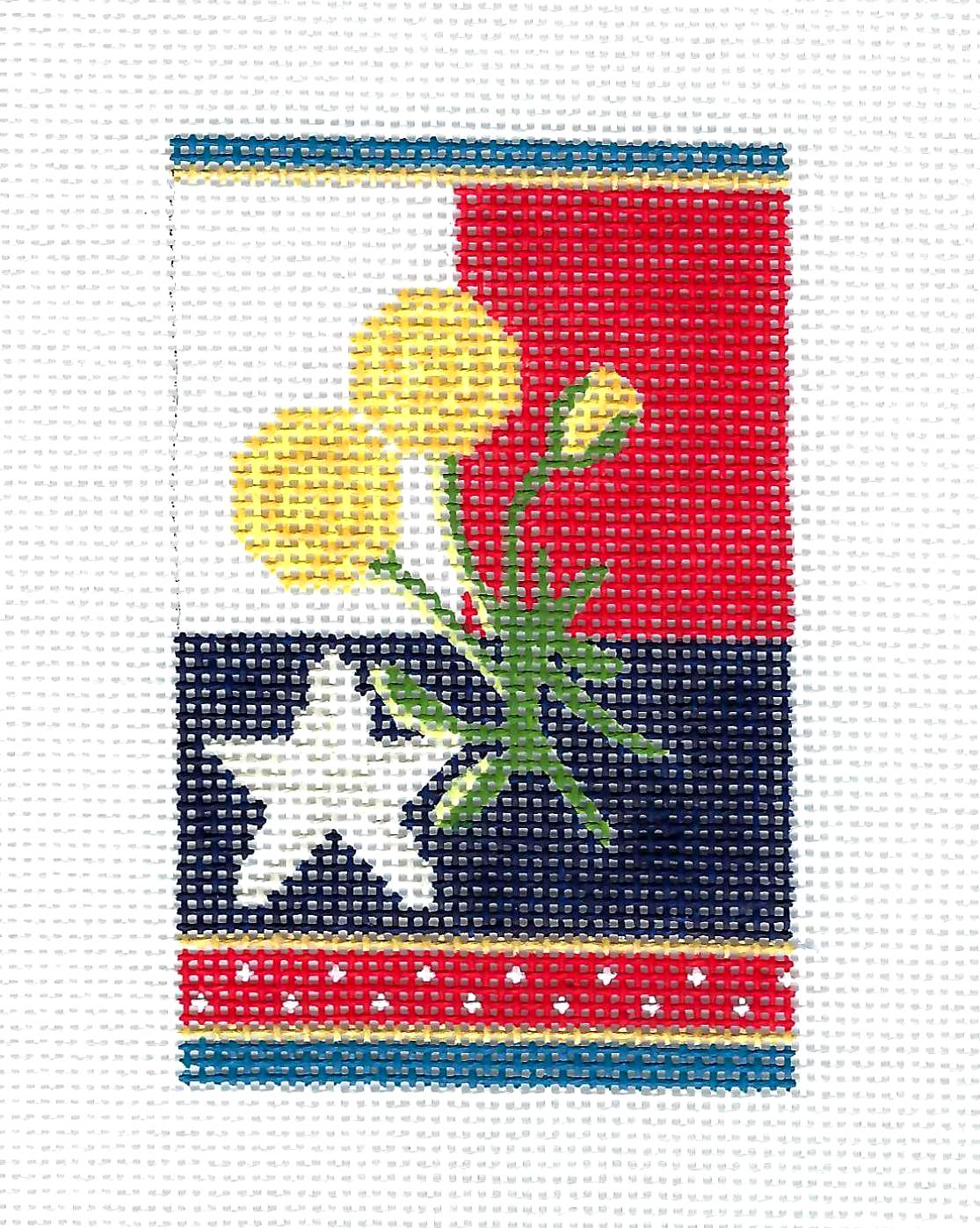 Kelly Clark FIRECRACKER ~ TEXAS Flag FIRECRACKER Ornament handpainted 18 Mesh Needlepoint Canvas
