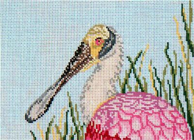Bird Canvas ~ Elegant Roseate Spoonbill Shore Bird 13 Mesh handpainted Needlepoint Canvas by Needle Crossings