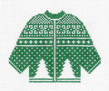 Sweater ~ GREEN KNITTED CARDIGAN SWEATER with TREES handpainted Needlepoint Canvas  by Silver Needle