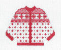 Sweater ~ Red & White CARDIGAN KNITTED SWEATER handpainted 13 Mesh Needlepoint Canvas by Silver Needle