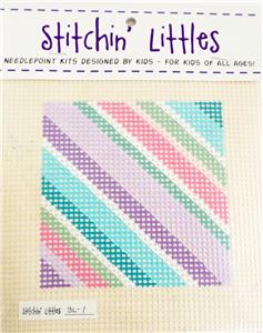 Child's Kit ~ Child's Simply Stripes handpainted Needlepoint Canvas & Yarn KIT by Purple Palm