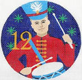 12 Days of Christmas 12 Drummers Drumming on Hand Painted Needlepoint Canvas by Juliemar