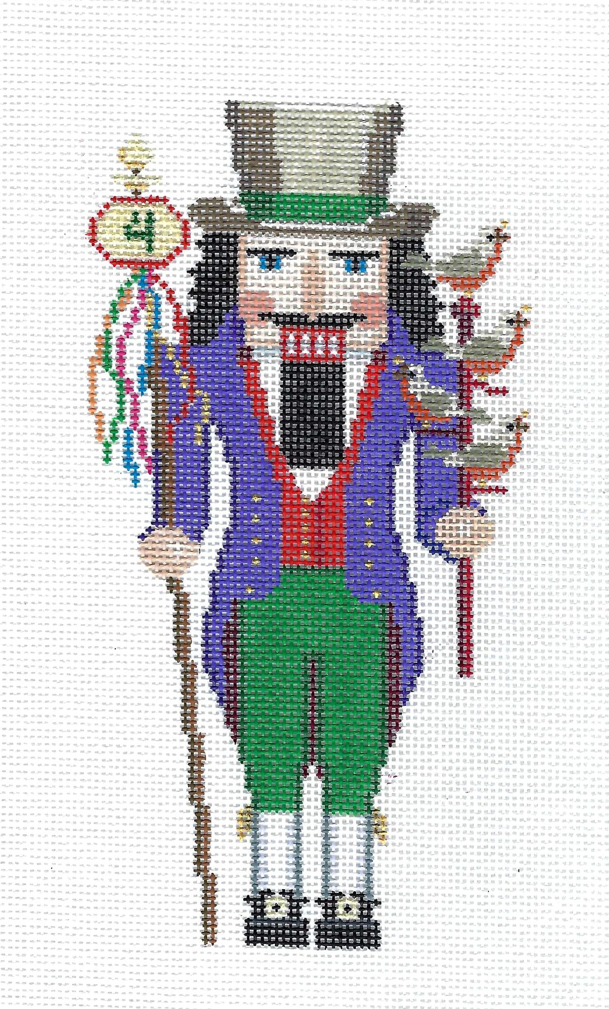 Nutcracker ~ ( 12 Days ) 4 Calling Birds Nutcracker handpainted 18 Mesh Needlepoint Ornament by Susan Roberts
