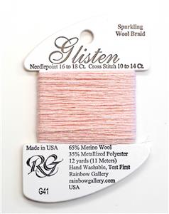 GLISTEN Sparkling Braid #41 Barely Pink Needlepoint Thread Rainbow Gallery