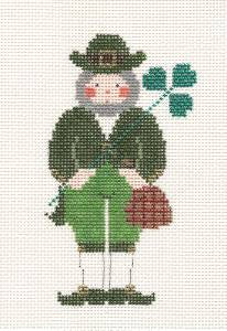 Santa Canvas ~ IRISH SANTA Ireland Ornament 18 Mesh handpainted Needlepoint Canvas by Petei