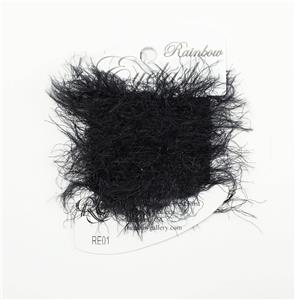 EYELASH Stitching Fiber BLACK #RE01  8 Yard Card Needlepoint Thread by Rainbow Gallery