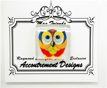 Magnet ~ Rainbow Owl Magnet Glass Needle Holder for Needlepoint by Accoutrement Designs from Raymond Crawford