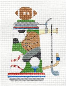 Sports Stein ~ SPORTS BEER STEIN handpainted Needlepoint Canvas by Raymond Crawford