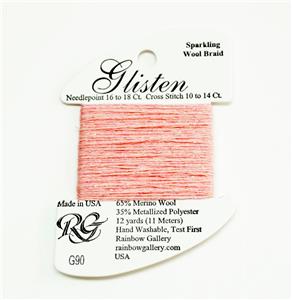 GLISTEN Sparkling Braid #90 Candy Pink Needlepoint Thread by Rainbow Gallery