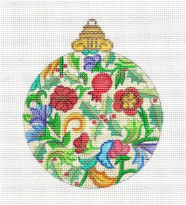 Ornament ~ Jeweled Holly Leaves & Berry Ornament handpaint Needlepoint Canvas Alexa