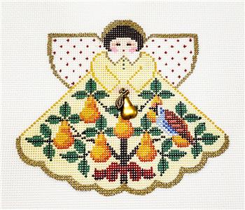 Angel ~ 12 Days of Christmas ~ PARTRIDGE in PEAR TREE Angel & Charms 12 Days of Christmas handpainted Needlepoint Canvas Painted Pony