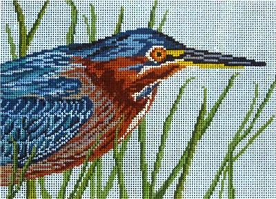 Canvas~Needle Crossings Reddish Egret Shore Bird handpainted ~by Needle Crossings