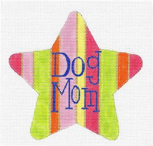Star ~ DOG MOM Star handpainted Needlepoint Ornament Canvas by Raymond Crawford