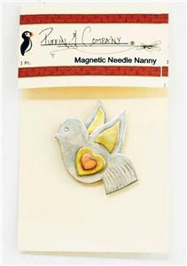 Magnet ~ Metal Multi-Color Dove Bird Magnet Needle Nanny for Storage of Needles by Puffin