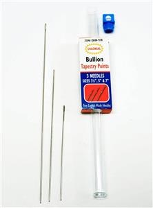 BULLION Tapestry Points 3 Needle SET for Needlepoint ~ Long Needles by Colonial