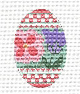Egg ~ Spring Flowers Egg handpainted Needlepoint Canvas by CH Design - Danji