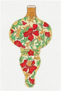 Ornament ~ Tall Jeweled Flowers Ornament handpainted Needlepoint Canvas Alexa Design
