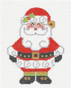 Christmas Canvas - SANTA Ornament & STITCH GUIDE SET handpainted Needlepoint Canvas by CH Designs -Danji