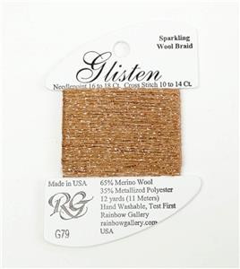 GLISTEN Sparkling Braid #79 Brown Sugar Needlepoint Thread by Rainbow Gallery