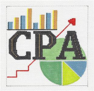 Canvas ~ CPA ACCOUNTANT Profession handpainted 5" Sq. Needlepoint Ornament Mel. Prince